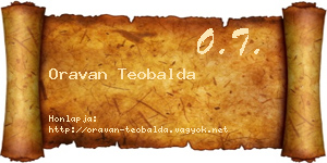 Oravan Teobalda névjegykártya